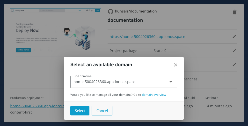 Domain select