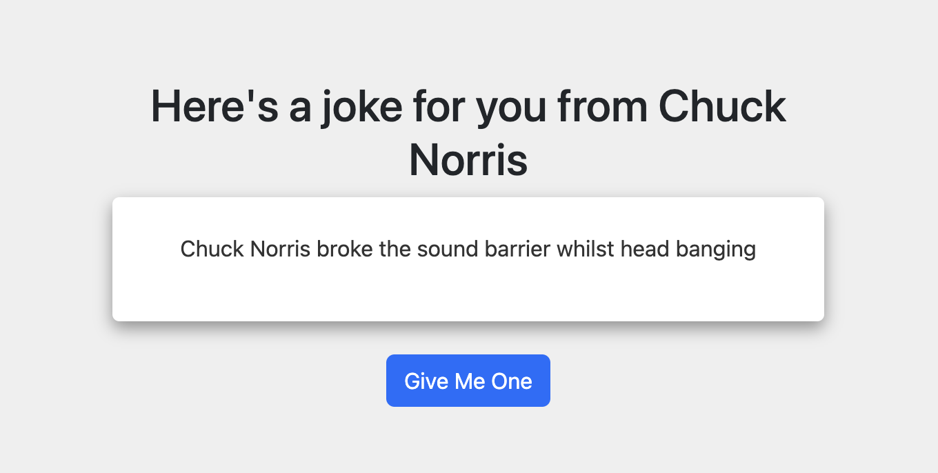 Chuck Norris Joke display in website
